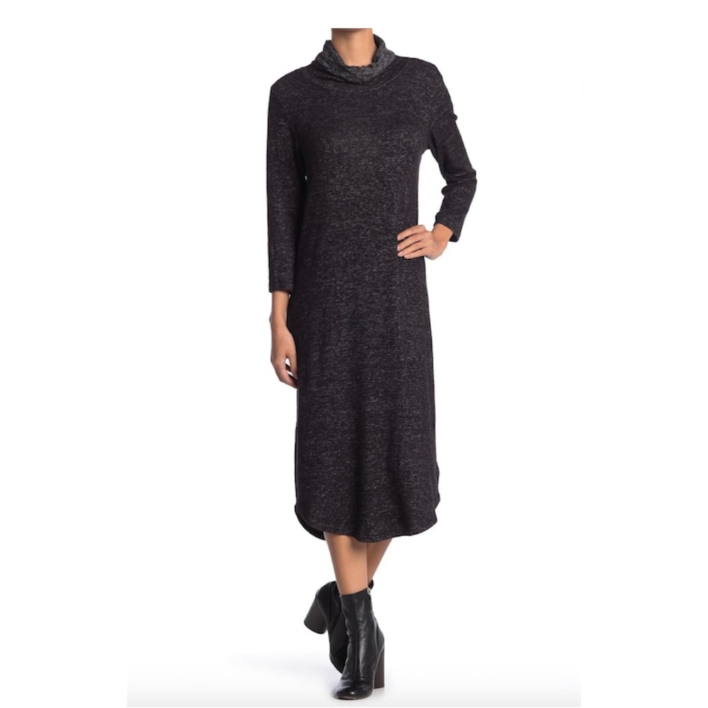 Bobeau Cowl Neck Sweater Dress Built In Mask